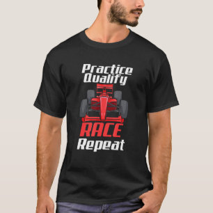Praktijk kwalificeert ras Herhaal auto racewagen T-shirt