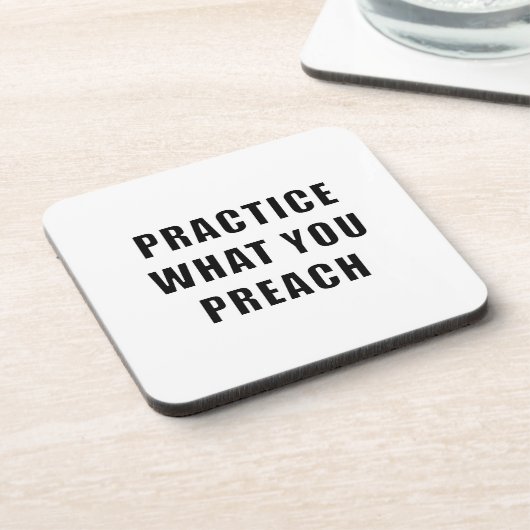 Praktijk wat u predikt bier onderzetter (Linkerzijde)