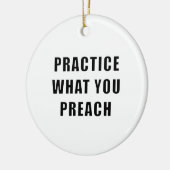 Praktijk wat u predikt keramisch ornament (Links)
