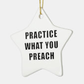 Praktijk wat u predikt keramisch ornament (Links)