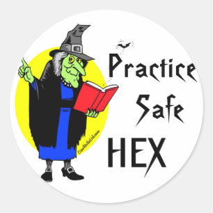 Praktijkveilige hex ronde sticker
