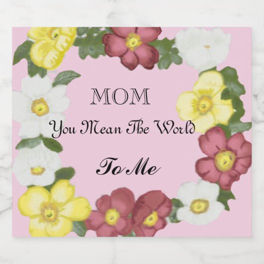 Praktisch bewerkbaar Wild Roos Sparkling Wijnetiket (Enkel label)