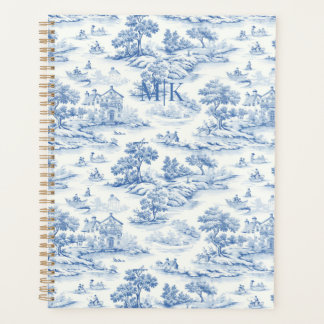 Praktisch Blauw Toile de Jouy Frans  ontwerp Planner