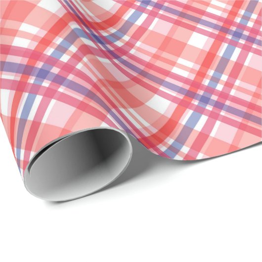 Praktisch gecontroleerd patroon van blauw rood Sin Cadeaupapier (Rol Hoek)