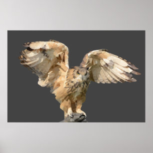 Praktisch Geometric Art Owl Poster