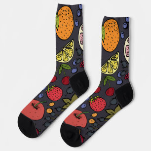 Praktisch mooi fruitpatroon l Kleurig ontwerp Sokken