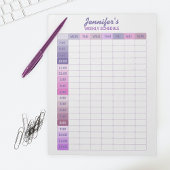Praktische Paarse en Roze Weekplanner Notitieblok