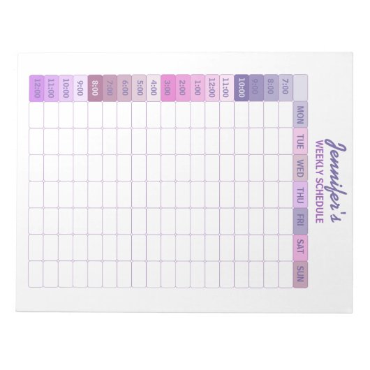 Praktische Paarse en Roze Weekplanner Notitieblok (Voorkant)