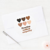 Praktische radicale empathie ronde sticker (Envelop)