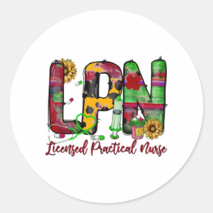 Praktische verpleegkunde met lpn-vergunning ronde sticker