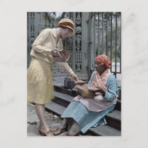 Praline Sales Jackson Square French Quarter 1920's Briefkaart