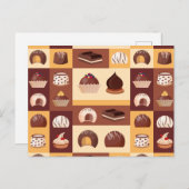 Pralines, chocolade, heerlijk met een cacaosmaak briefkaart (Voorkant / Achterkant)