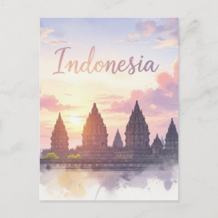 Prambanan Tempel Indonesië Zonsondergang Briefkaart