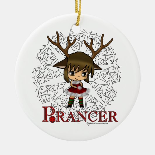 Prancer Keramisch Ornament (Voorkant)
