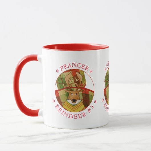 PRANCER REINDEER Red Combo Mug (Gauche)