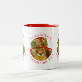 PRANCER REINDEER Rouge Mug à deux tons (Centre)