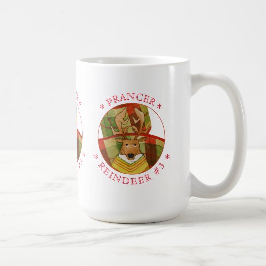 PRANCER REINDEER Tall White Mug (Droite)