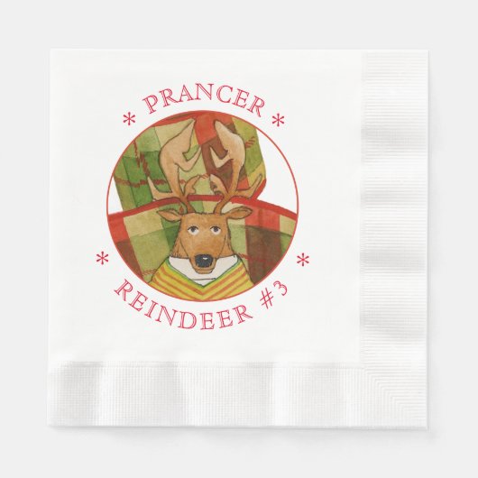 PRANCER RENDIER Gecoineerde lunch papier servetten (Voorkant)