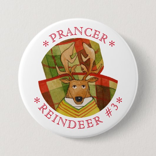 PRANCER RENDIER Ronde Pin Button (Voorkant)