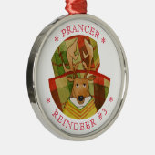 PRANCER RENDIEREN Premium Rond Ornament (Rechts)