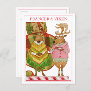PRANCER VIXEN-Briefkaart Feestdagenkaart