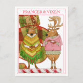 PRANCER VIXEN-Briefkaart Feestdagenkaart (Voorkant)