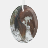 Pranching in de sneeuw glas ornament (Voorkant links)