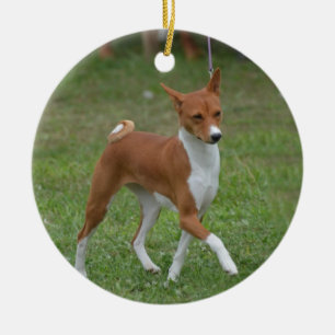 Prancing Basenji Dog Keramisch Ornament