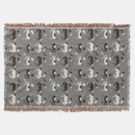 Prancing Folk Art Circus Paarden Patroon Deken