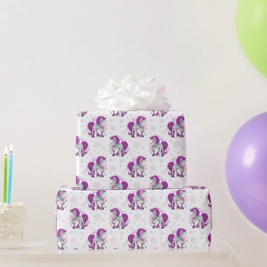 Prancing Unicorns  Wrapping Paper Cadeaupapier (Feestgeschenken)