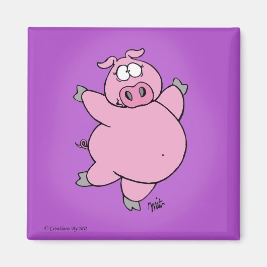 Prancing Varkensmagneet Magneet (Voorkant)