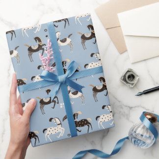 Prancings Folk Art Circus Horses All Occasion Cadeaupapier