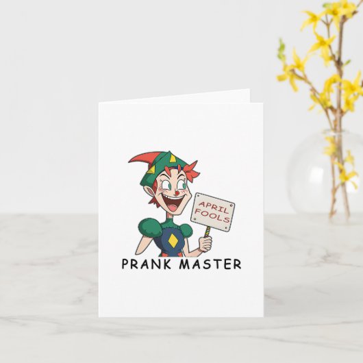 Prank master - een April Fools-ontwerp Kaart (Gele Bloem)
