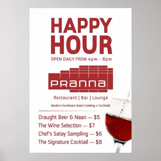 Pranna Happy Hour Poster Lighter Red (Voorkant)