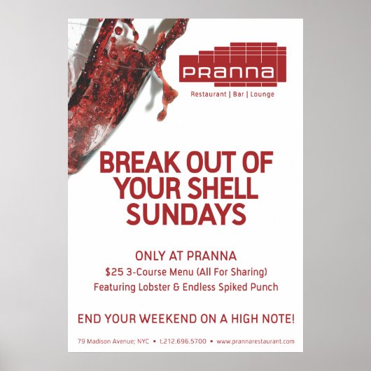 Pranna Sundays Lighter Red Poster (Voorkant)