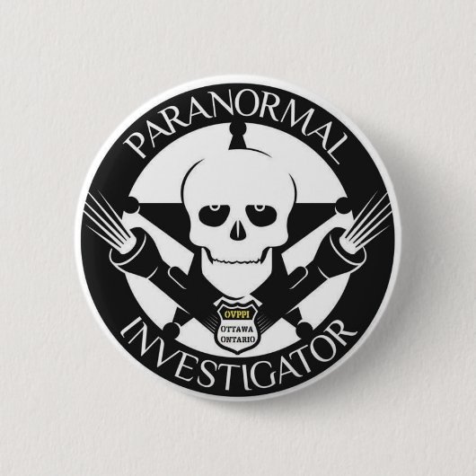 Pranormal Investigator Button Badge (Voorkant)