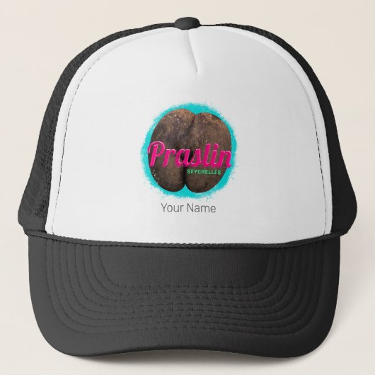 Praslin Seychellen Indische Oceaan souvenir Trucker Pet (Voorkant)