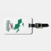 Praslin Seychellen, kaart Bagagelabel (Voorkant horizontaal)