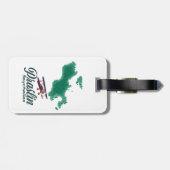 Praslin Seychellen, kaart Bagagelabel (Achterkant horizontaal)