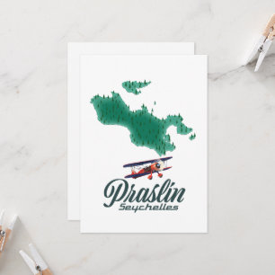 Praslin Seychellen kaart T-shirt