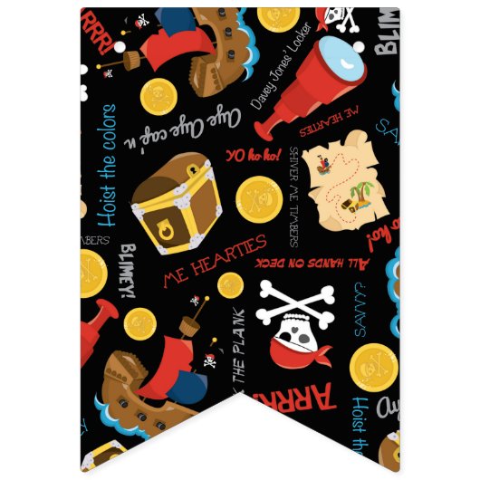 Prate Treasure Party Bunting Vlaggen Vlaggetjes (Eerste vlag)