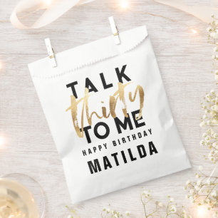 Praten 30 voor me moderngold typografie verjaardag bedankzakje