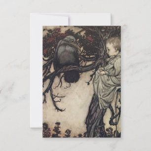 “Praten met de vogels” door Arthur Rackham Bedankkaart