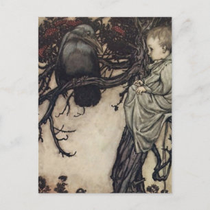 “Praten met de vogels” door Arthur Rackham Briefkaart