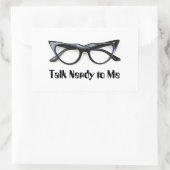 Praten Nerdy + Bril Rechthoekige Sticker (Tas)