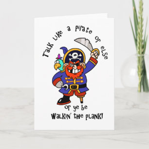 Praten of lopen op de plank - Het is Pirate Day Kaart