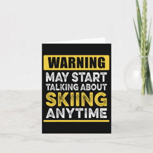 Praten over skiën op elk moment grappige skiër kaart