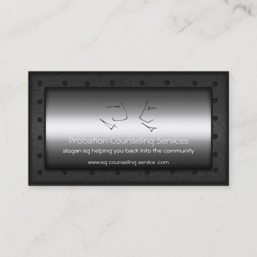 Pratende hoofden, Reclasseringsadviseur, metallic- Visitekaartje (Voorkant)