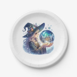 Prato de Papel Bruxa Natalina Papieren Bordje