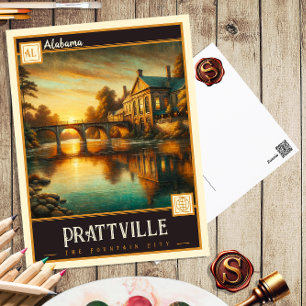 Prattville, Alabama Antiek Briefkaart
